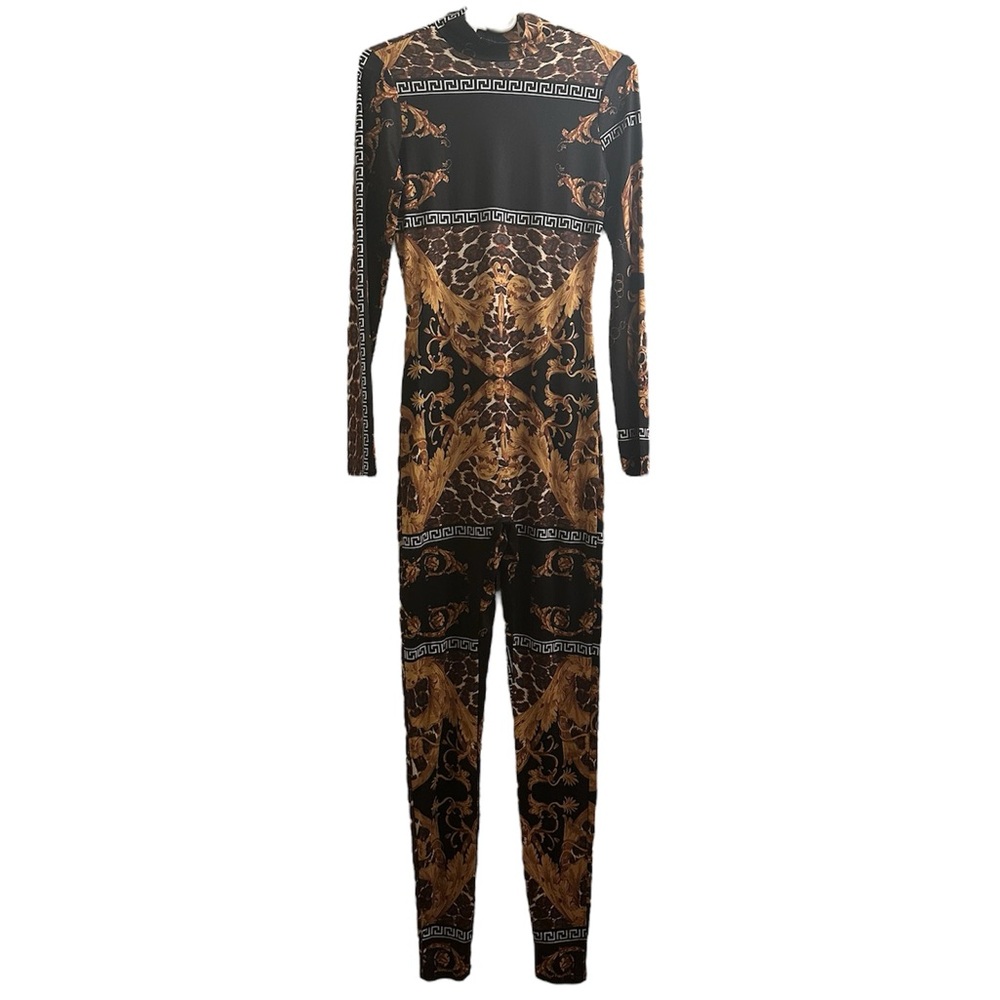 Highlight - Printed Design Jumpsuit w/Zipper in Back